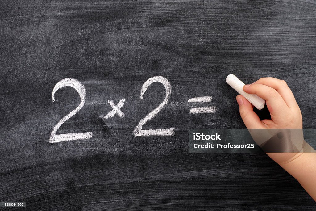The Two Child Problem Math Child Solving Math Problem On The Blackboard Stock Photo - Download ...