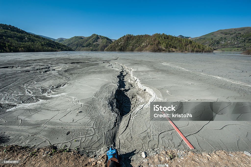 Water pollution. Mining disaster and water pollution in Romania.  Mud Stock Photo