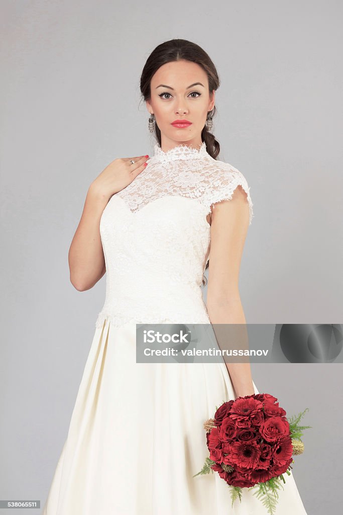 Portrait Of Young Woman in Wedding Dress 2015 Stock Photo