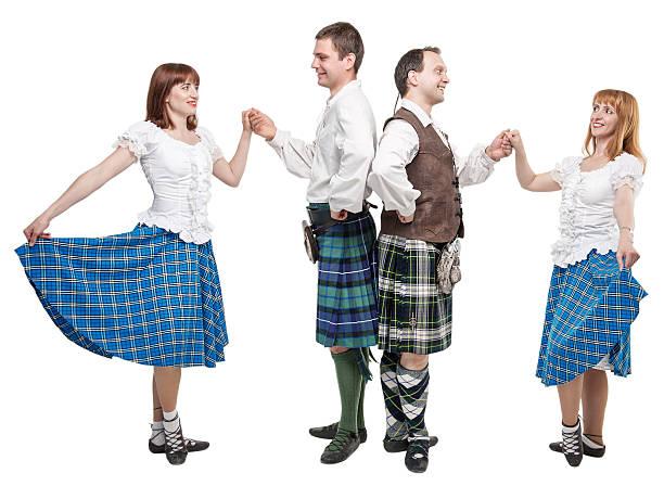 istock Two pair dancers of Scottish dance 538065582