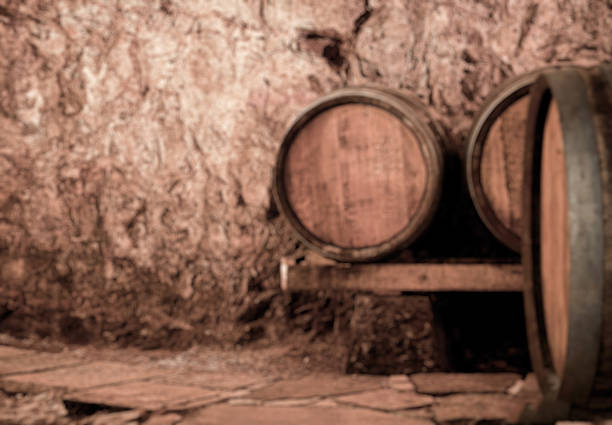Abstract blurry background of wine cellar