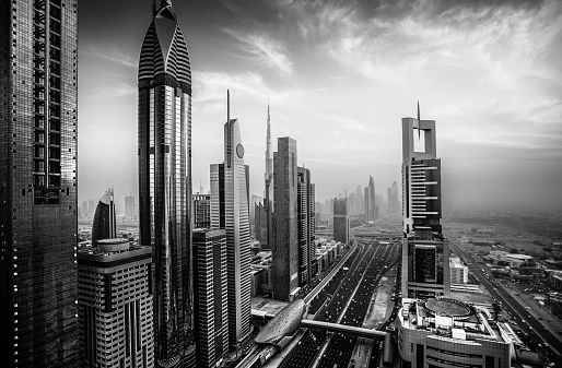 Dubai sky line with  Burj Khalifa