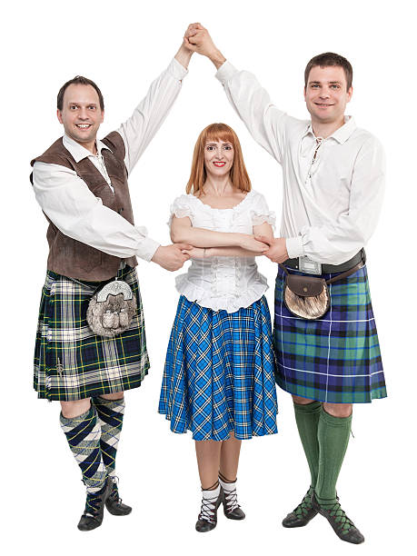 istock Three dancers in clothing for Scottish dance 538065646