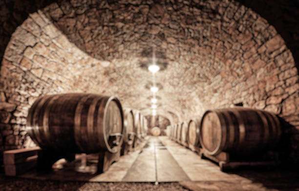 istock Abstract blurry background of wine cellar 538065704