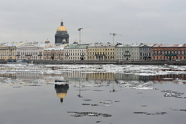 istock St. Isaac's Cathedral and the construction crane is reflected in 538065767