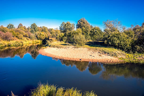istock Kirzhach River in the autumn evening. 538065815