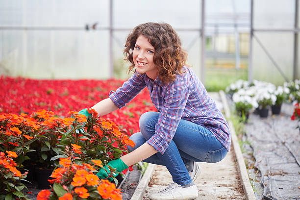 istock beautiful young lady in plant nursery 538067322