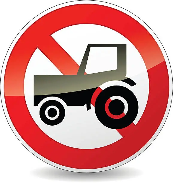 Vector illustration of no tractor sign
