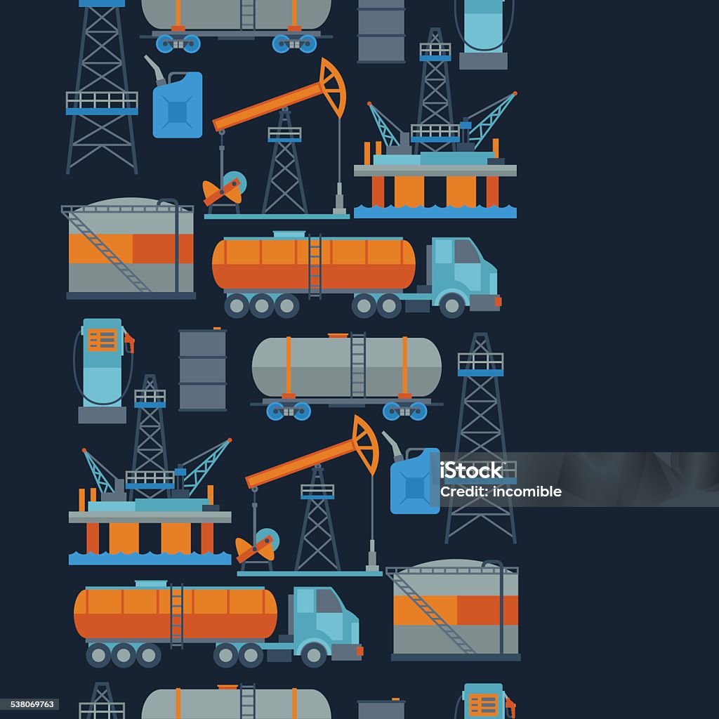 Industrial seamless pattern with oil and petrol icons Industrial seamless pattern with oil and petrol icons. Extraction and refinery facilities. 2015 stock vector