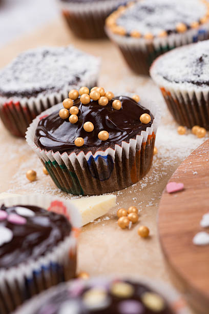 Chocolate muffins stock photo