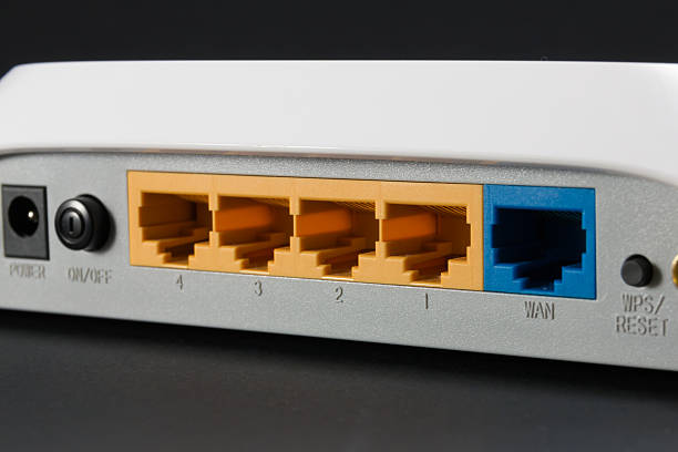 istock ethernet port on the back of the router 538069957