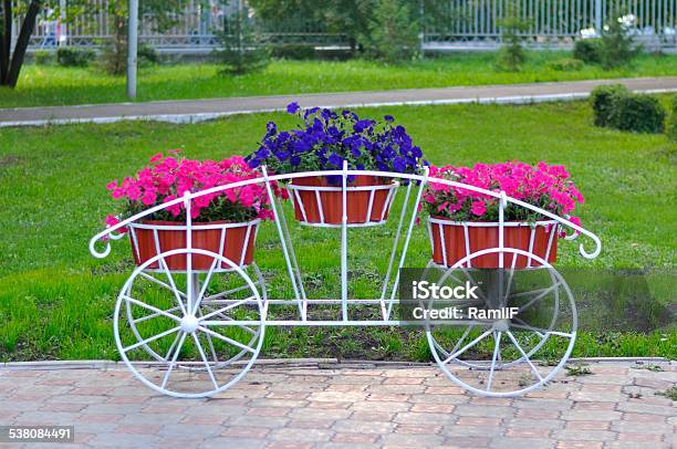 Trolley With Flowers Stock Photo - Download Image Now - 2015, Agriculture, Arts Culture and Entertainment