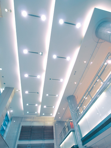 Ceiling ang lights of modern building