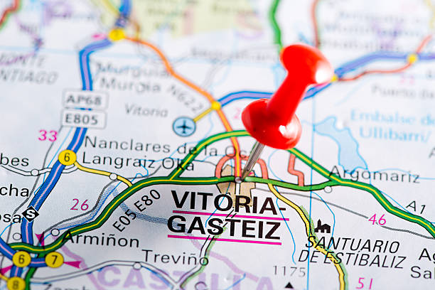 istock European cities on map series: Vitoria 538086785