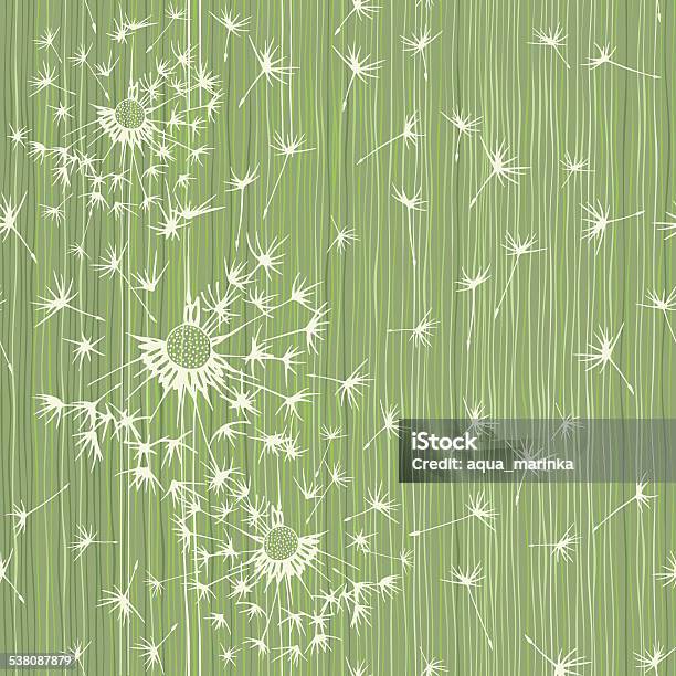 Seamless Pattern Of Dandelion Handdrawn Floral Background Vector Illustration Stock Illustration - Download Image Now