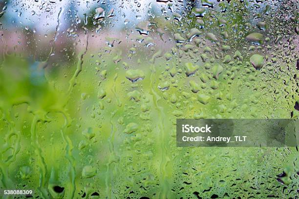 Water Drops On Glass Stock Photo - Download Image Now - 2015, Abstract, Autumn