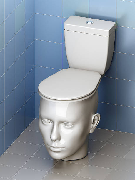 head - toilet stock photo