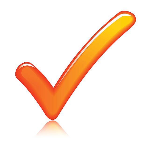 orange check mark illustration of orange check mark design icon yes sign stock illustrations