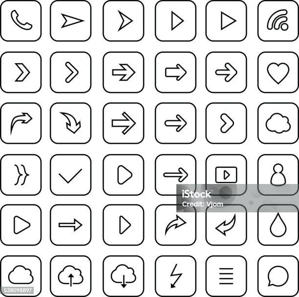Set Of Arrow Icons Stock Illustration - Download Image Now - 2015, Arrow Symbol, Arrowhead