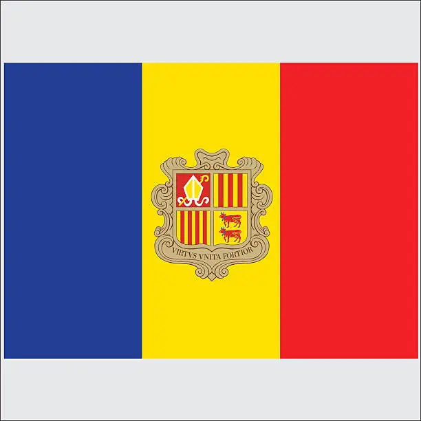 Vector illustration of National flag of Andorra