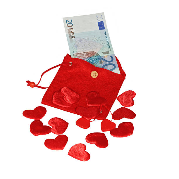 istock Red purse with twenty euro banknote 538102695