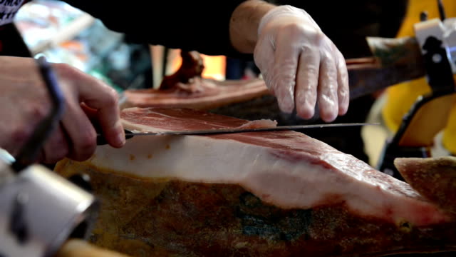 Cutting thin slice ham