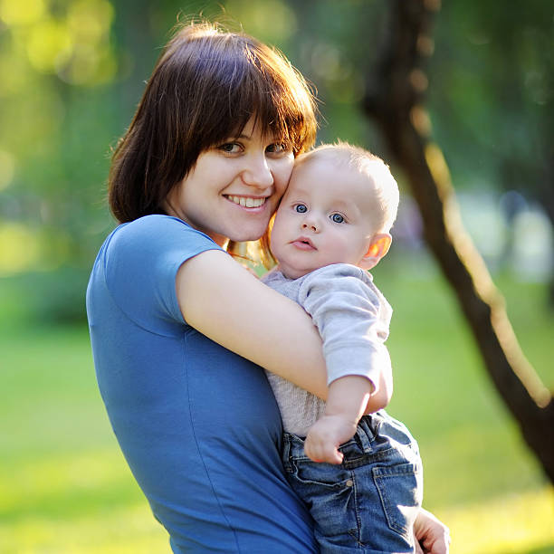 istock Young woman with her baby 538121281