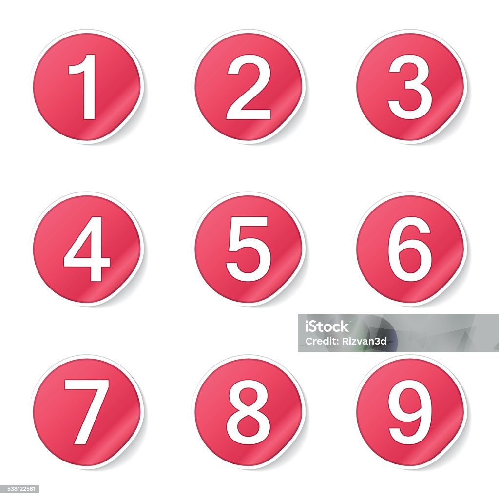 Numbers Counting Pink Vector Button Icon Design Set 2015 stock vector