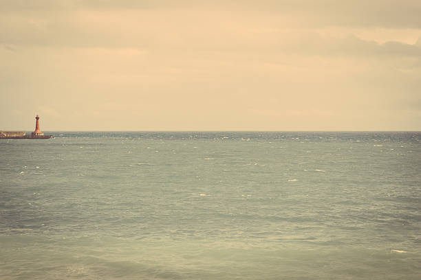 sea sky lighthouse vintage