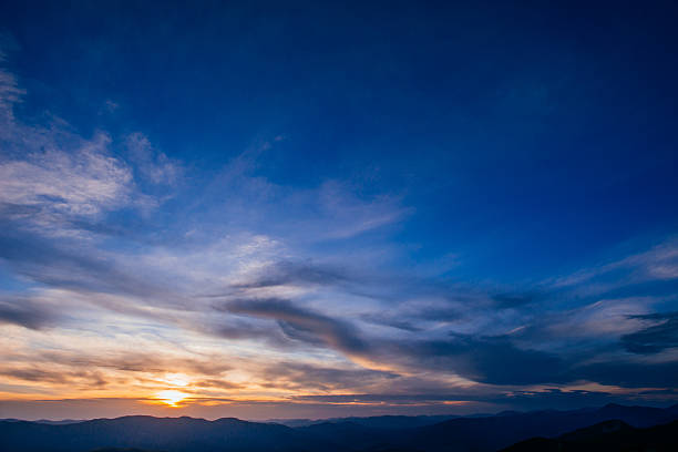 istock colorful sky with sun background in mountains. sunset, sunrise. 538124959