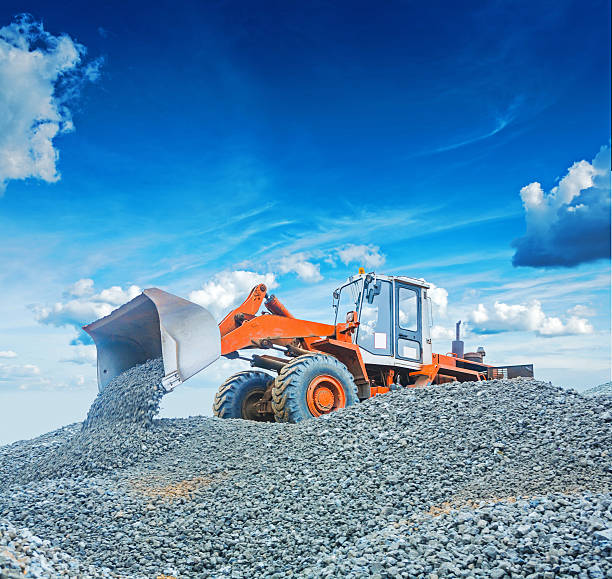 istock old wheel loader excavator working with  gravel 538125983