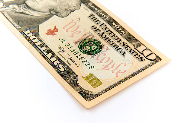 10 미국 달러 지폐 - ten dollar bill dollar us currency usa 뉴스 사진 이미지