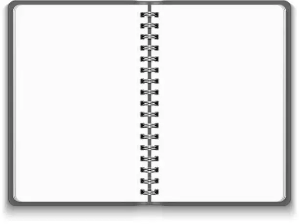 Vector illustration of Vector Realistic Blank Open Notebook