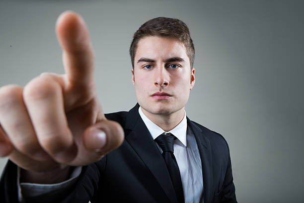 istock Business man with pointing to something or touching a screen. 538142927