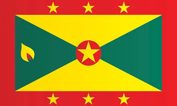 Vector illustration of Flag of Grenada