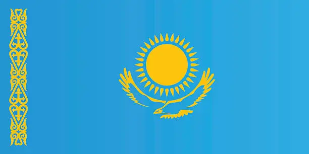 Vector illustration of Flag of Kazakhstan