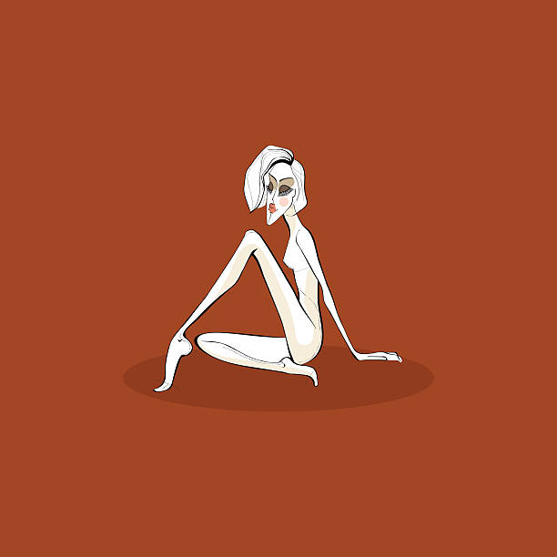 ilustrações, clipart, desenhos animados e ícones de configuração fantoche de papel - art women naked nudist