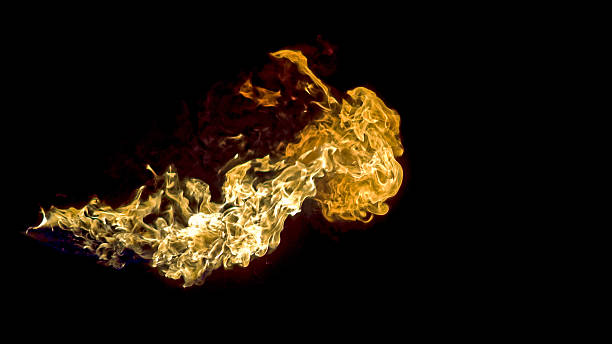 istock gas flame rising from left on black background 538147907
