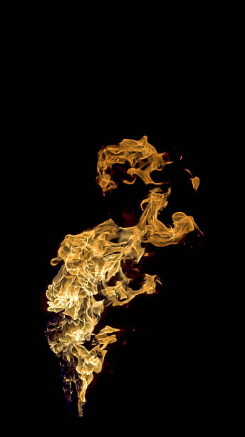 istock gas flame rising from below on black background 538147915