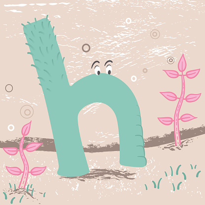 H Lettering Cute Cute Alphabet Letter H Stock Illustration - Download Image Now - 2015 ...