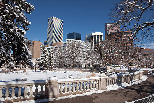 istock Snow covered Civic Center Park and Downtown Denver skyline 538148059