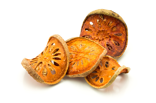 Dried bale fruit on the white background