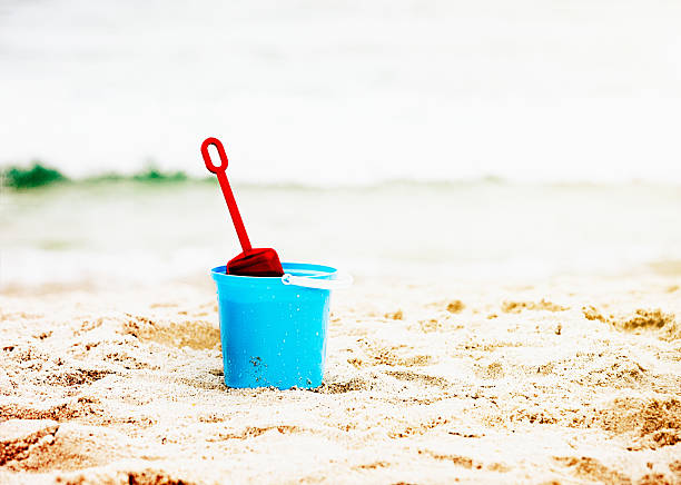 istock Beach holiday vacation, bucket spade, sand, serene, copy space, 538153712