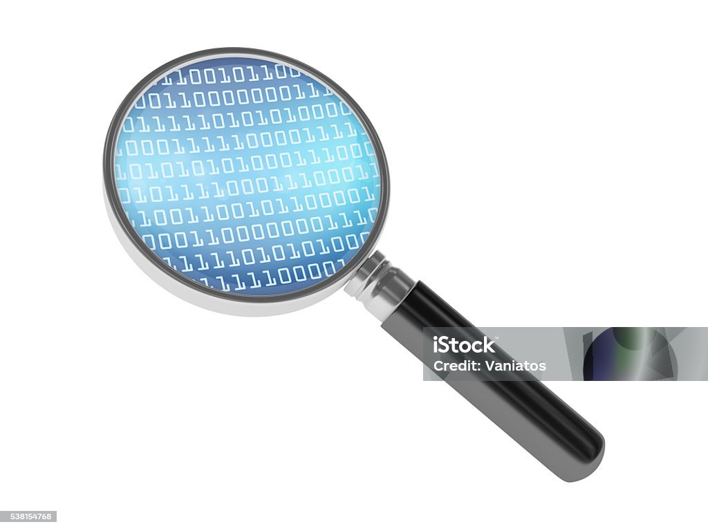 binary code with python and magnifying lens stock... Magnifying Glass With Binary Code Stock Photo - Download Image Now ...