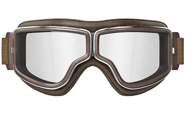 Photo of Aviator goggles in vintage style, front view