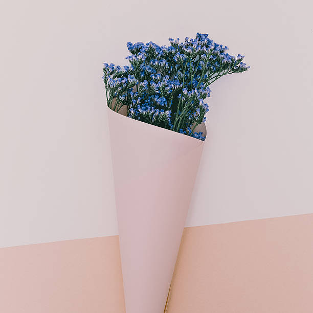 istock Blue flowers in envelope. Aroma of Spring. Minimalism style 538155712