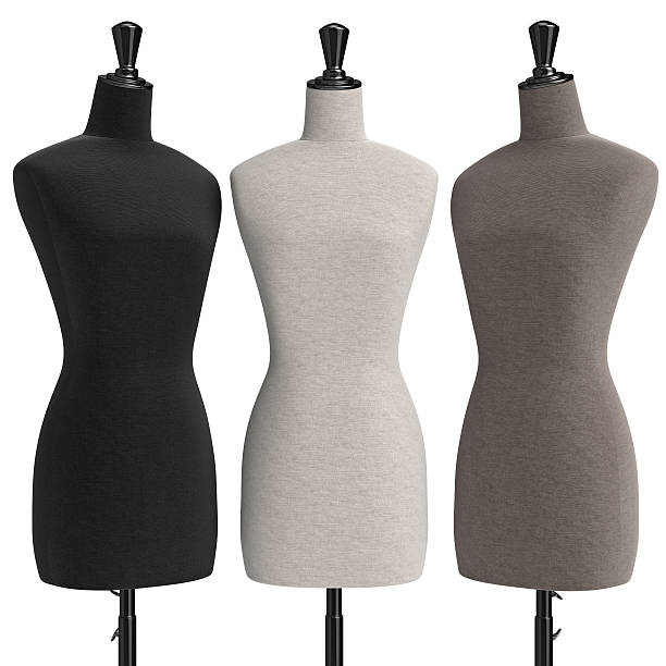 istock Female mannequins retro style, front view 538159012