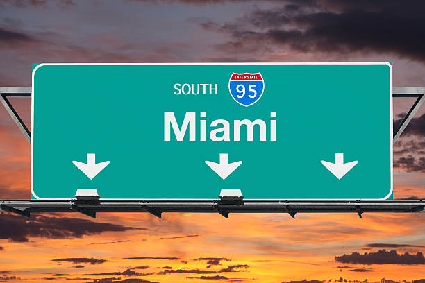 istock Interstate 95 South to Miami Highway Sign with Sunrise Sky 538159202