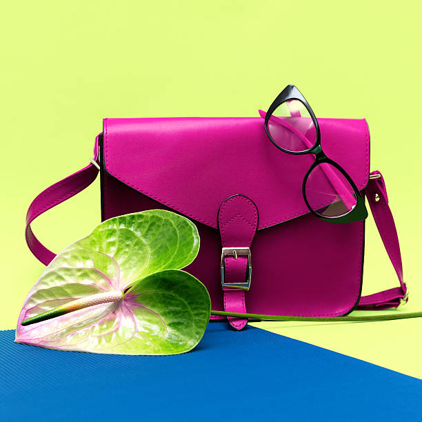 istock Stylish Lady Crimson accessories. Bag and eyeglasses. 538160706