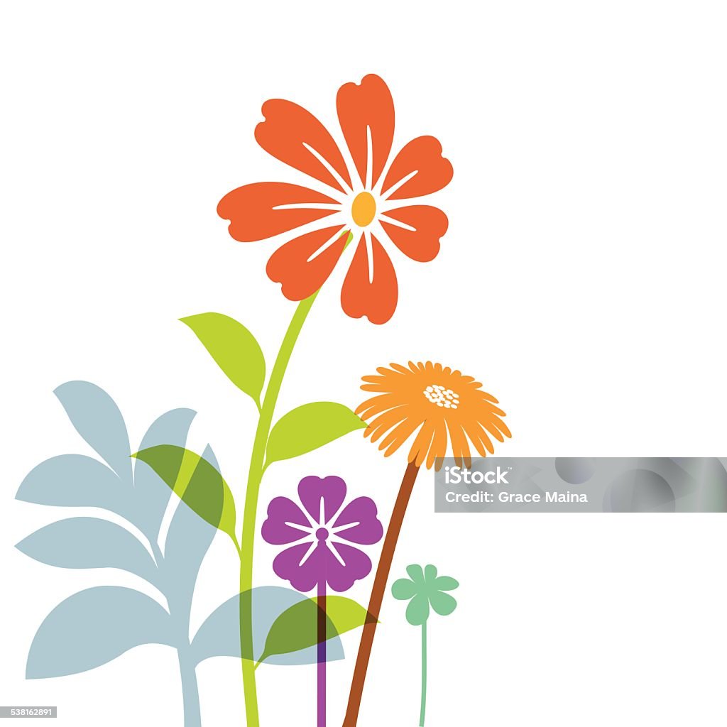 Hand drawn spring flowers - VECTOR Hand drawn spring flowers vector illustrations on white background. The objects making the flowers are grouped for easy editing. Flower stock vector